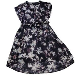 Vera Wang L floral dress large black flower excellent condition